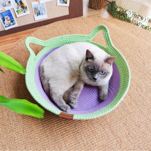 classic cotton thread cat bed