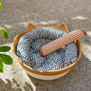 classic cotton thread cat bed