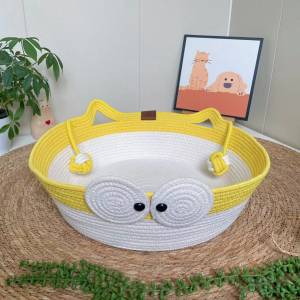 fun cat bed with double balls and eyes