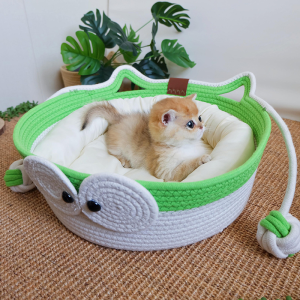 fun cat bed with double balls and eyes