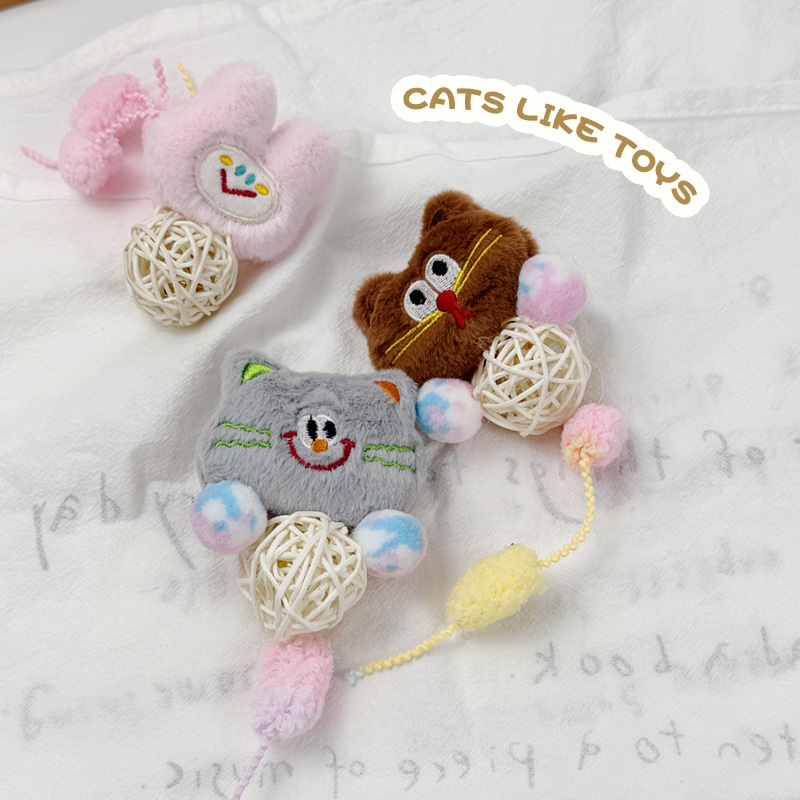 Squeaky Rattan Cat Ball with Bell